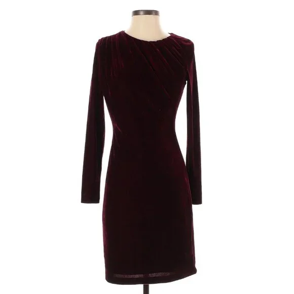 Reiss | Dresses | Reiss Matty Long Sleeve Merlot Dress | Poshmark